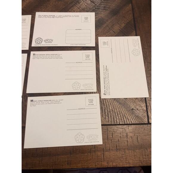 Vintage Epcot Center Disney Postcard Lot 1982, Unused, *New, lot of 7 - Picture 7 of 7